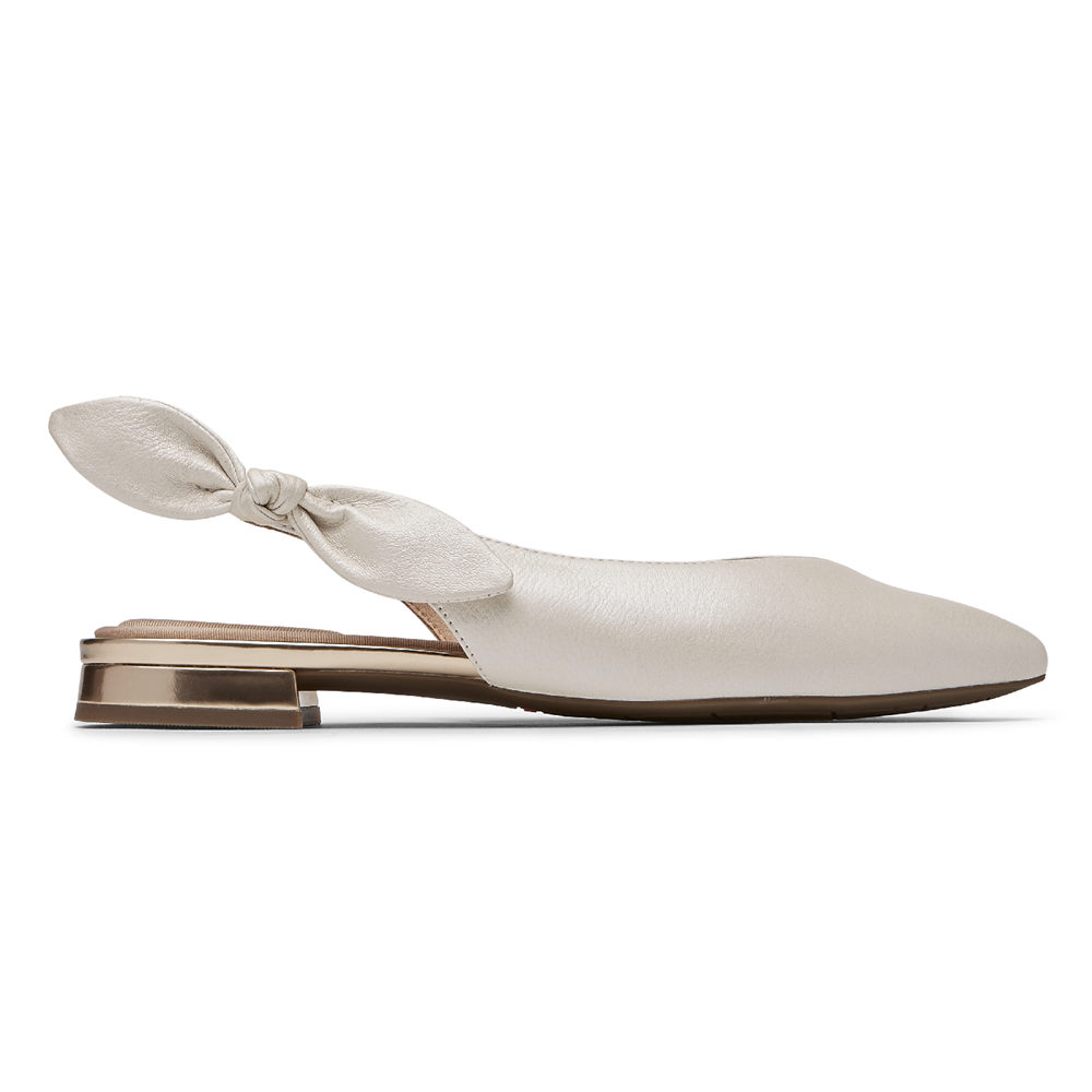 Slingback Rockport Mujer Mexico - Total Motion Zuly Bow Blancos - SOVGF5064